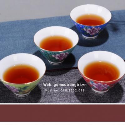 Bộ Chén Mẫu Đơn 6 mầu